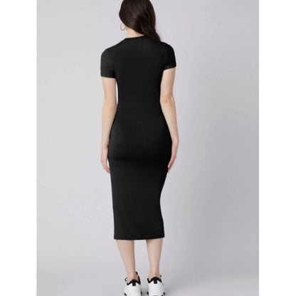 Women's Bodycon Stretch Knit Midi Dress | Slim Fit Short Sleeve Pencil Dress