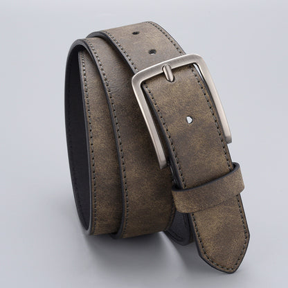 Men's PU Leather Pin Buckle Belt | Vintage Alloy Casual Business Waist Belt