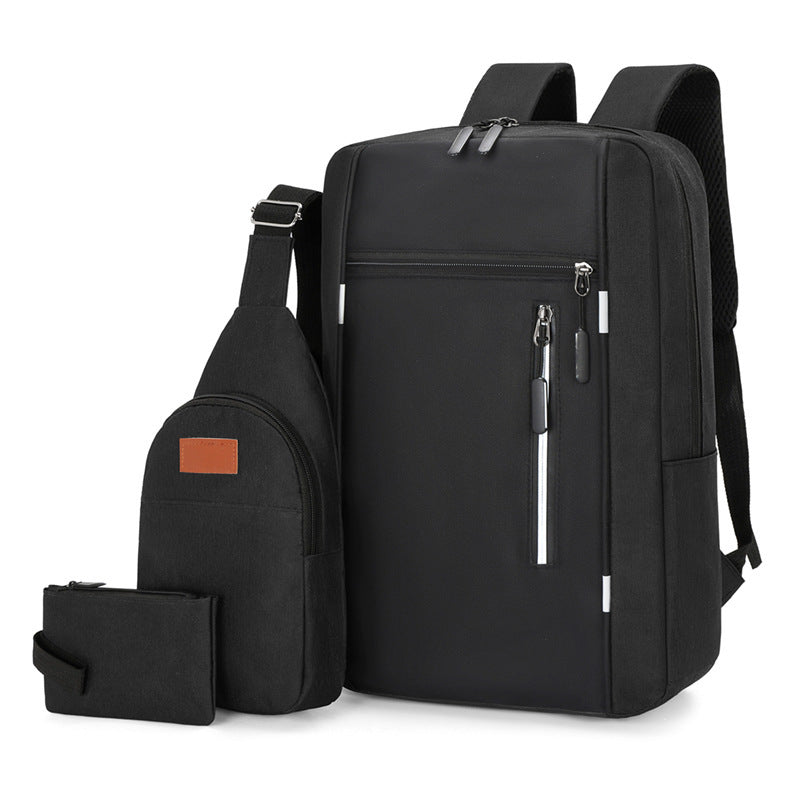 Oxford Fabric 3-Piece Laptop Backpack Set | USB Charging Travel Bag