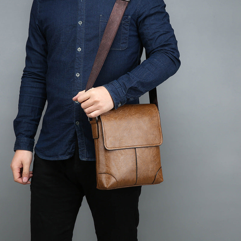 Men's PU Leather Business Shoulder Bag | Multi-Compartment Laptop Briefcase