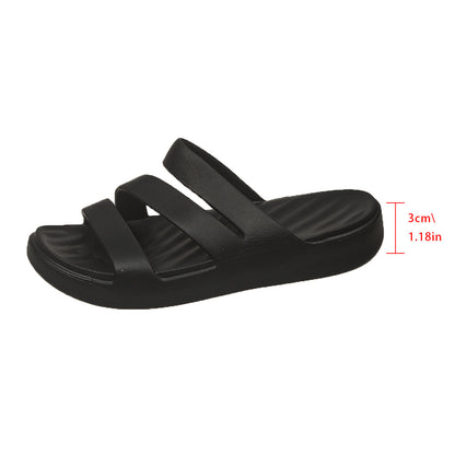 Women's Casual Beach Flat Slippers | Lightweight Rubber Flip Flops