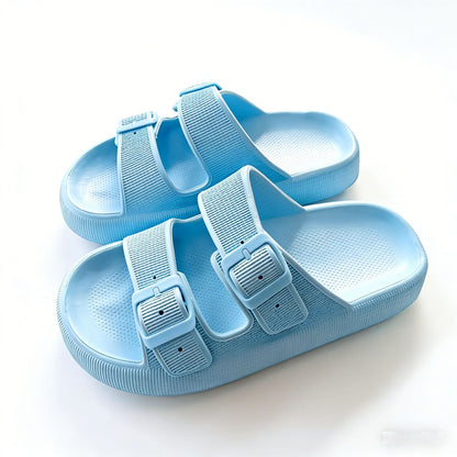 Women's Double Buckle EVA Cloud Slides | Thick Cushion Sandals