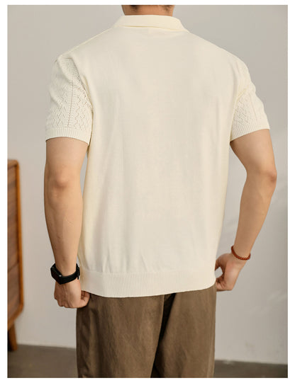 Supplier image for Men's Breathable Knit Polo Shirt