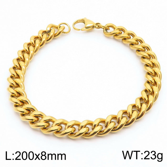 Men's Cuban Link Titanium Steel Chain Bracelet | Unisex Bold Wrist Jewelry