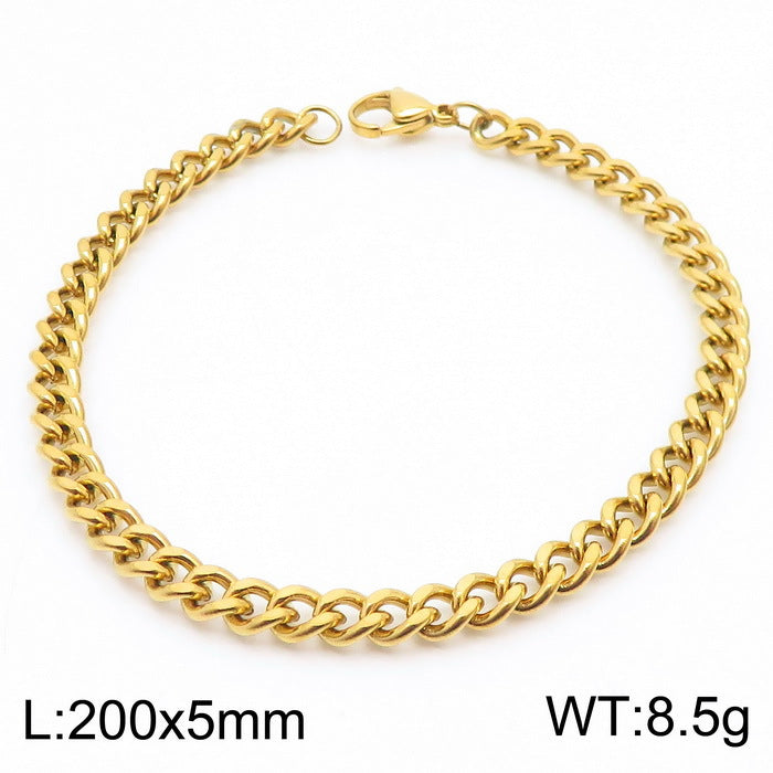 Men's Cuban Link Titanium Steel Chain Bracelet | Unisex Bold Wrist Jewelry