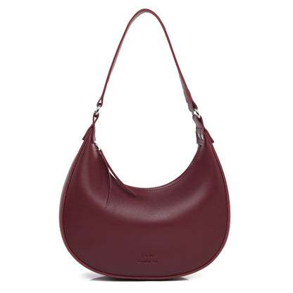 Women's Crescent Moon PU Leather Shoulder Bag | Compact Crossbody Handbag