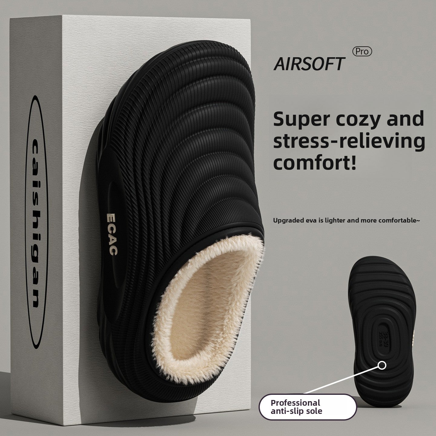 Women's Fleece-Lined Winter Slippers | Warm EVA House Shoes