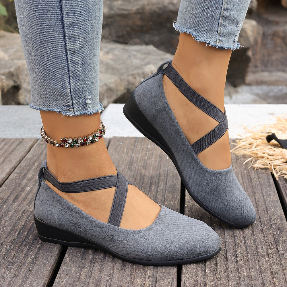 Women's Suede Wedge Loafers | Pointed Toe Comfort Slip-On Shoes