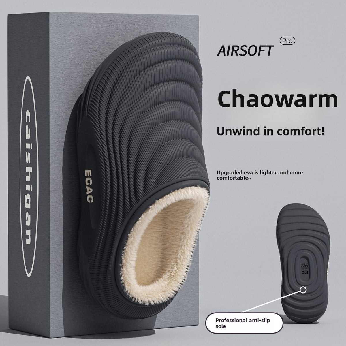 Women's Fleece-Lined Winter Slippers | Warm EVA House Shoes