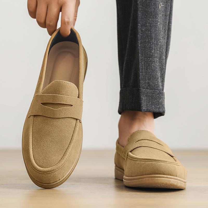 Men's Retro Mesh Slip-On Penny Loafers | Thick Sole Casual Dress Shoes