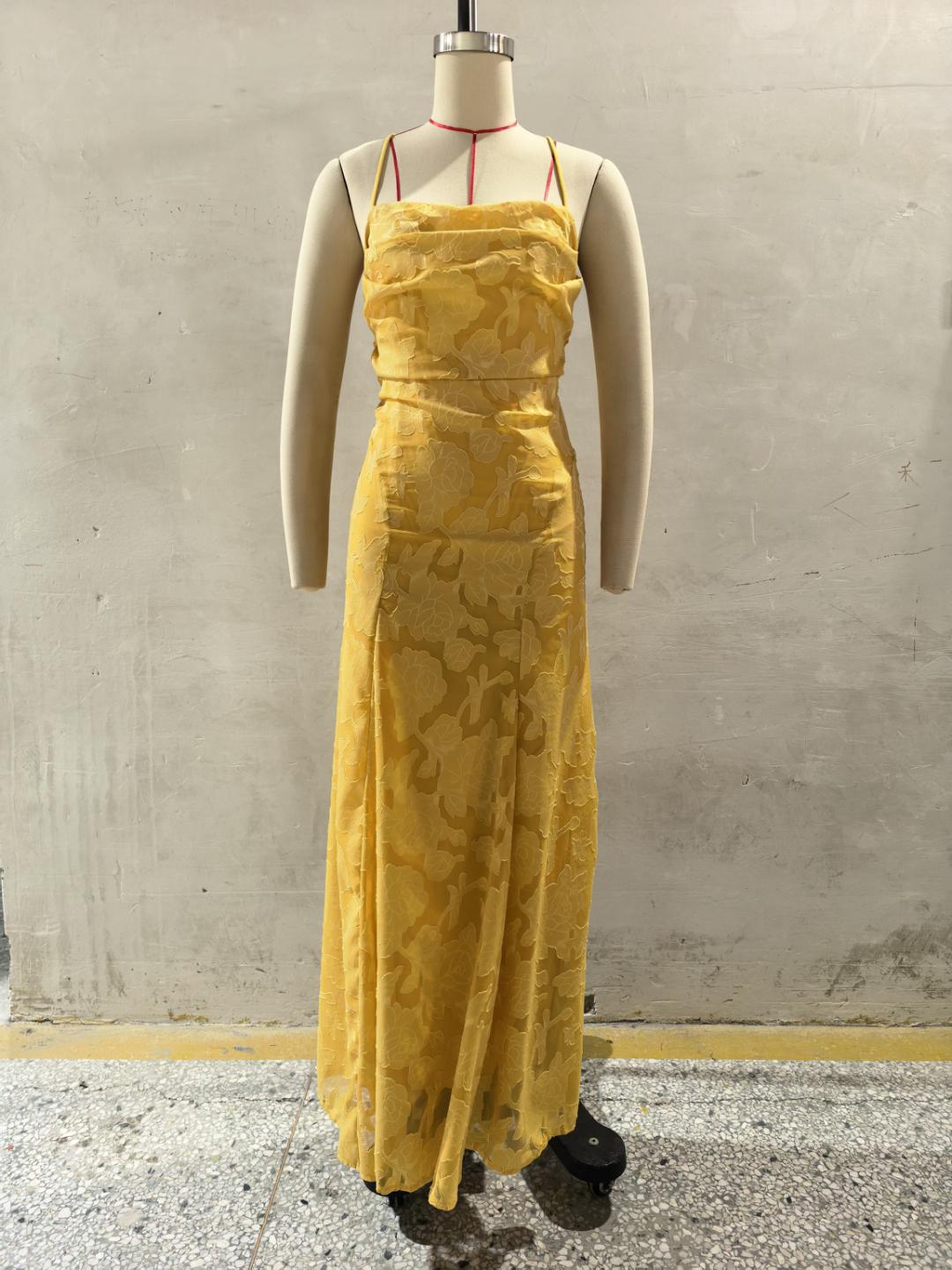 Women's Lace A-Line Evening Gown | Backless Spaghetti Strap Formal Maxi Dress