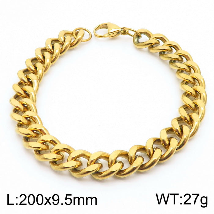 Men's Cuban Link Titanium Steel Chain Bracelet | Unisex Bold Wrist Jewelry