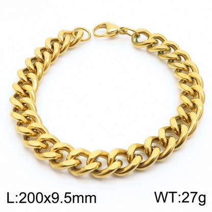 Men's Cuban Link Titanium Steel Chain Bracelet | Unisex Bold Wrist Jewelry