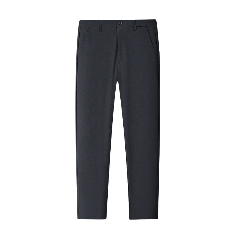 Men's Business Casual Straight Leg Pants | Linen Blend Stretch Trousers