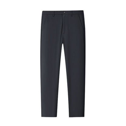 Men's Business Casual Straight Leg Pants | Linen Blend Stretch Trousers