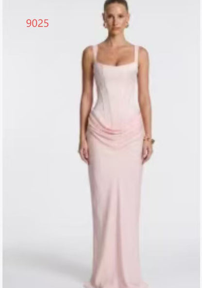 Women's Square Neck Mermaid Gown | Backless Bodycon Formal Evening Dress