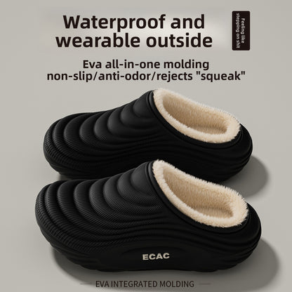 Women's Fleece-Lined Winter Slippers | Warm EVA House Shoes