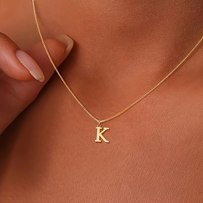 Personalized Initial Letter Necklace | Stainless Steel A-Z Pendant