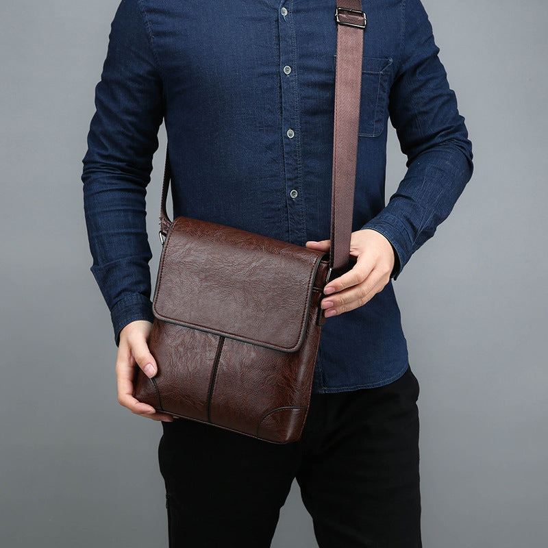 Men's PU Leather Business Shoulder Bag | Multi-Compartment Laptop Briefcase