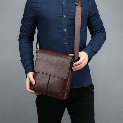 Men's PU Leather Business Shoulder Bag | Multi-Compartment Laptop Briefcase