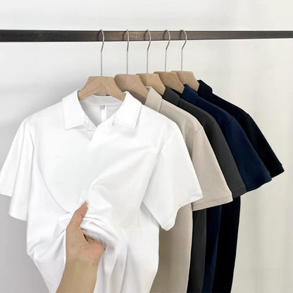 Men's Short Sleeve Cotton Blend Polo Shirt | Casual Golf Shirt