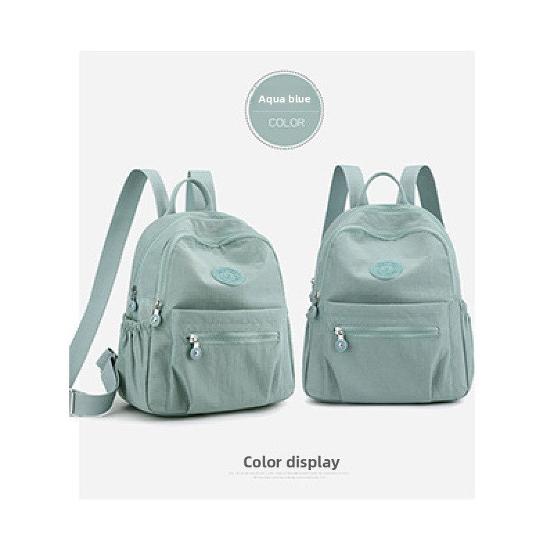 Women's Lightweight Nylon Travel Backpack | Zip-Up Medium Everyday Bag