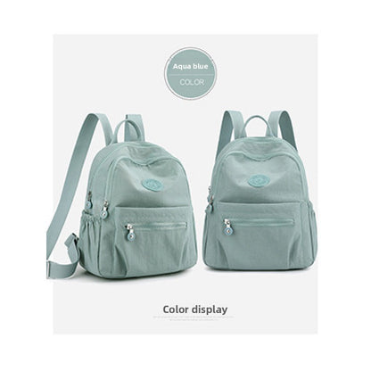 Women's Lightweight Nylon Travel Backpack | Zip-Up Medium Everyday Bag