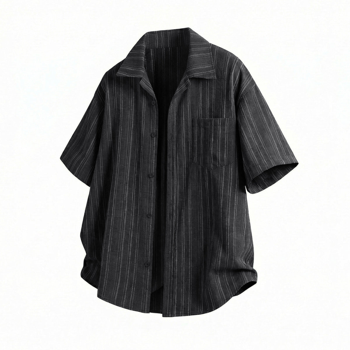 Men's Striped Cuban Collar Short Sleeve Resort Shirt | Relaxed Fit Button-Up