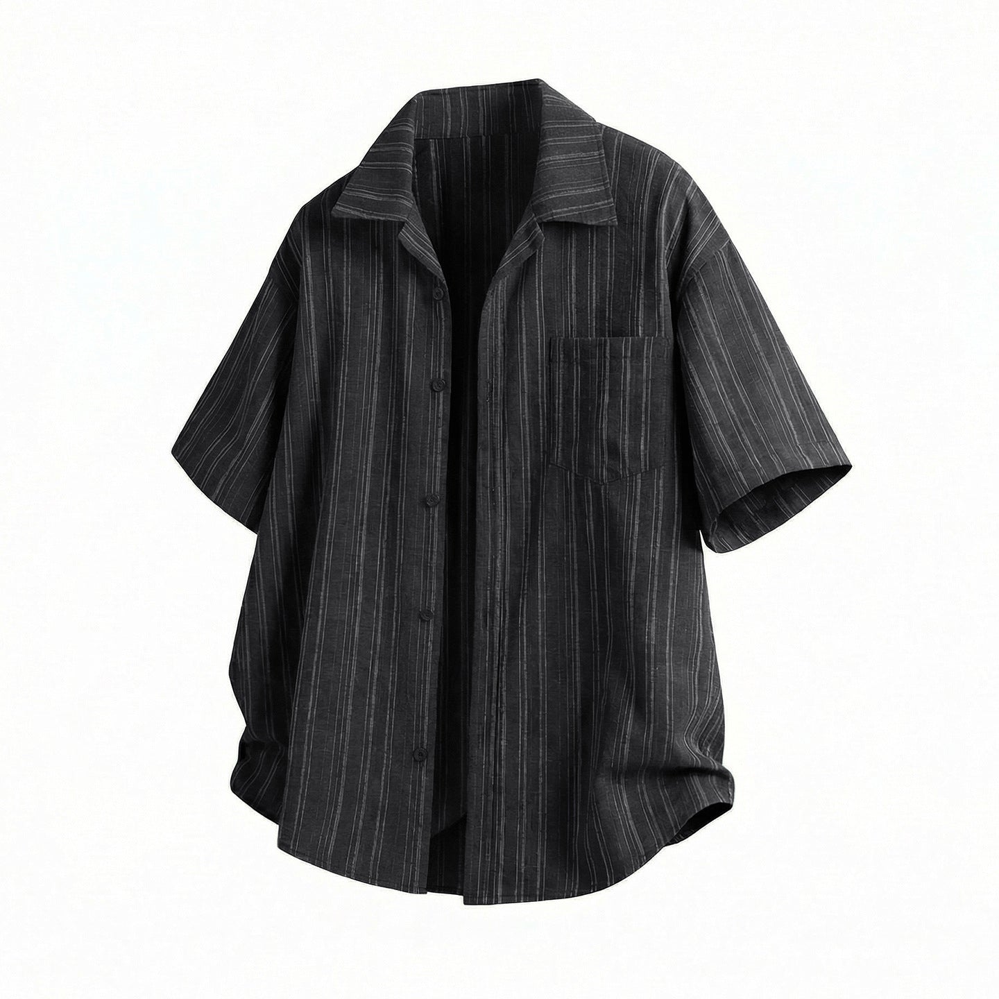 Men's Striped Cuban Collar Short Sleeve Resort Shirt | Relaxed Fit Button-Up