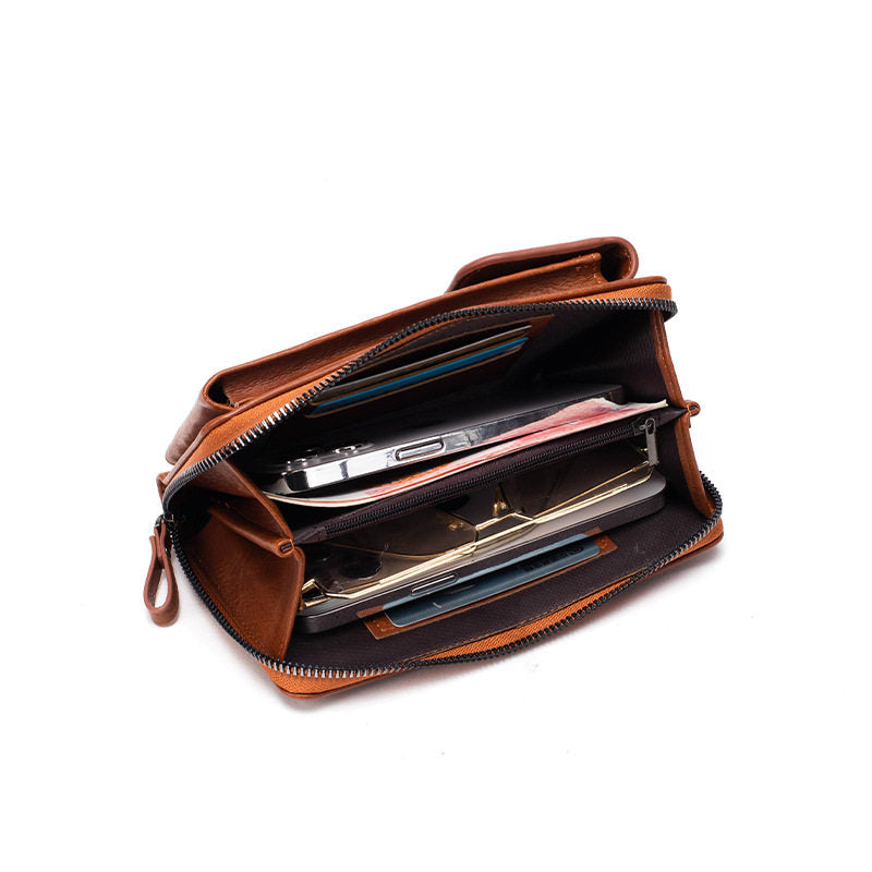 Women's Retro Mini PU Leather Crossbody Bag | Compact Bucket Shoulder Purse