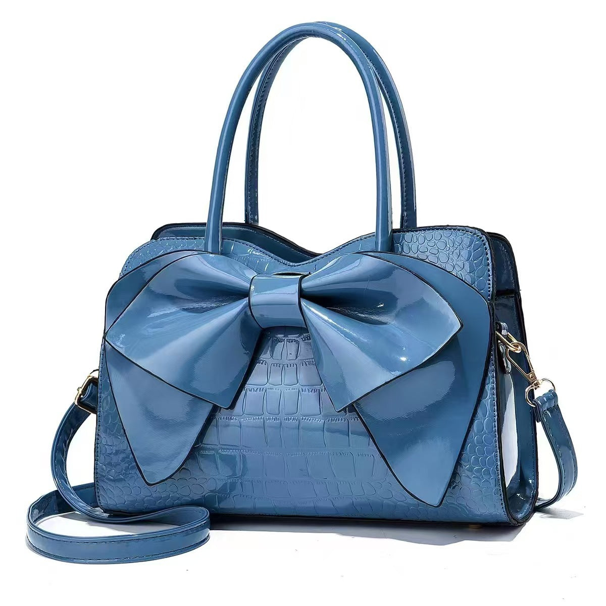 Women's Bow-Detail PU Top-Handle Handbag