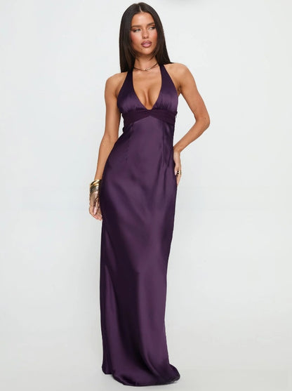 Women's Deep V-Neck Maxi Dress | Sleeveless Bodycon Casual Dress