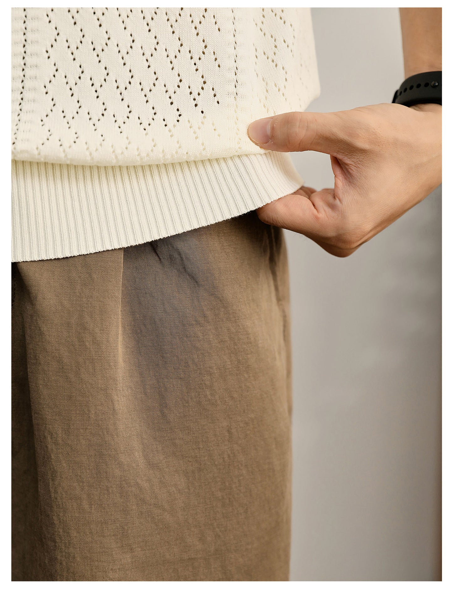 Supplier image for Men's Breathable Knit Polo Shirt