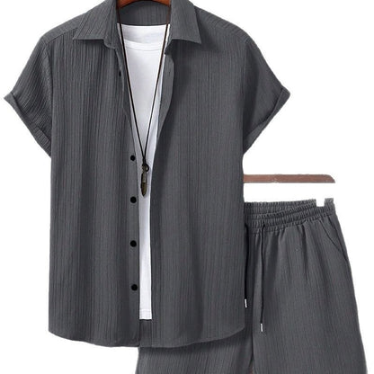 Men's Short Sleeve Shirt & Shorts Set | Casual Two-Piece Summer Co-Ord