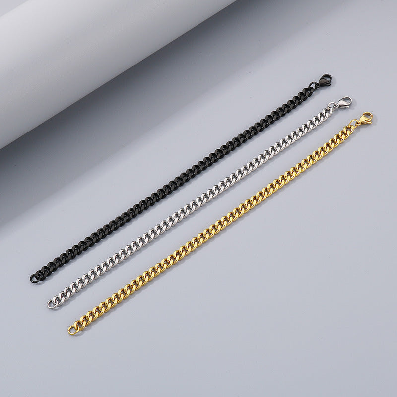Men's Cuban Link Titanium Steel Chain Bracelet | Unisex Bold Wrist Jewelry
