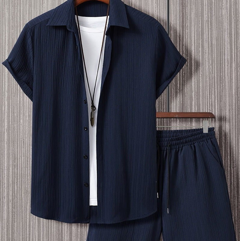 Men's Short Sleeve Shirt & Shorts Set | Casual Two-Piece Summer Co-Ord