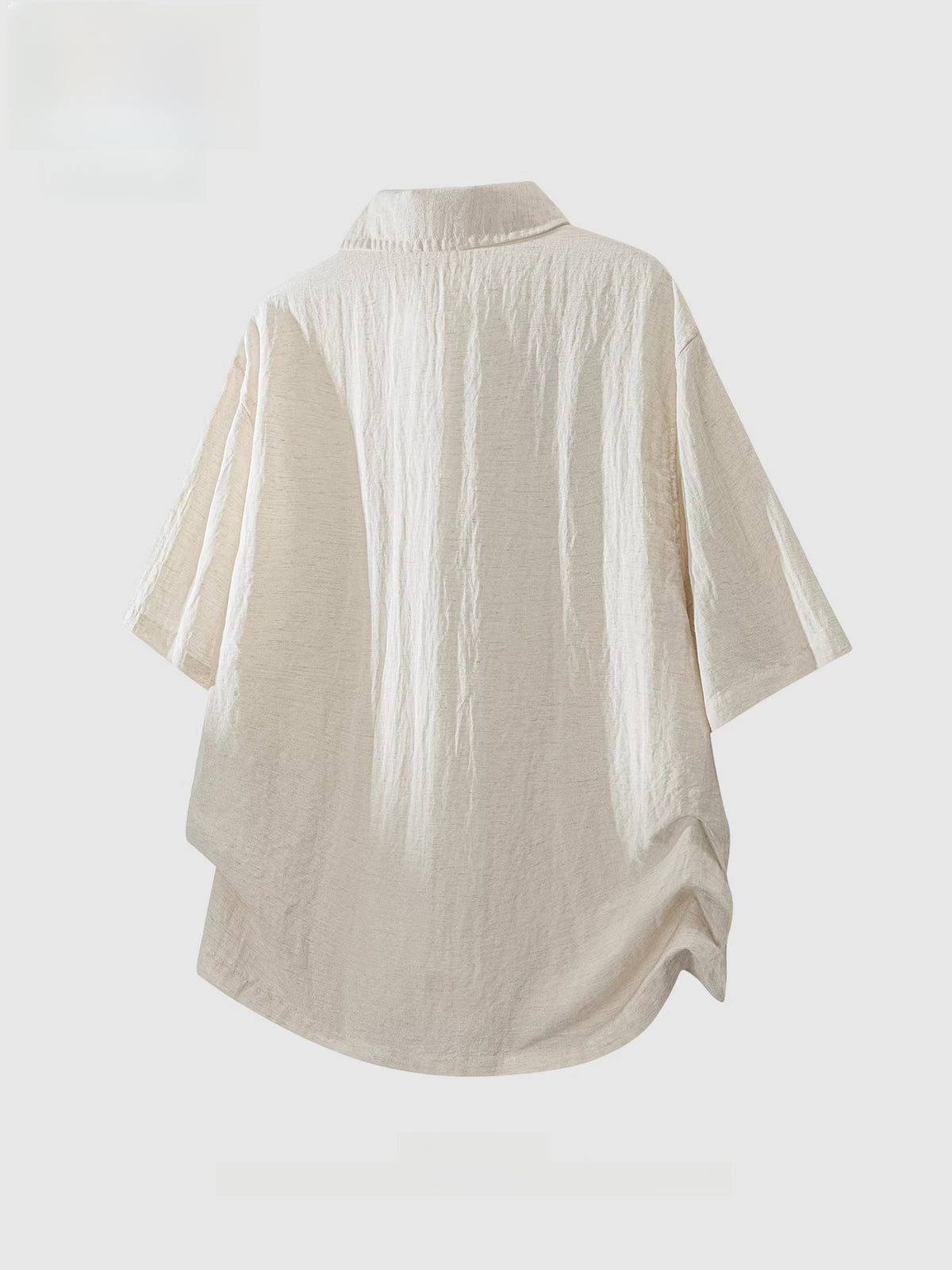 Men's V-Neck Short Sleeve Shirt | Lightweight Linen Blend Summer Top