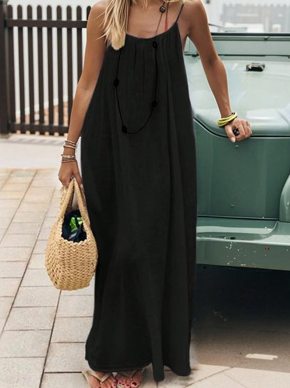 Women's Strappy Backless Maxi Dress | Sleeveless Casual Summer Dress