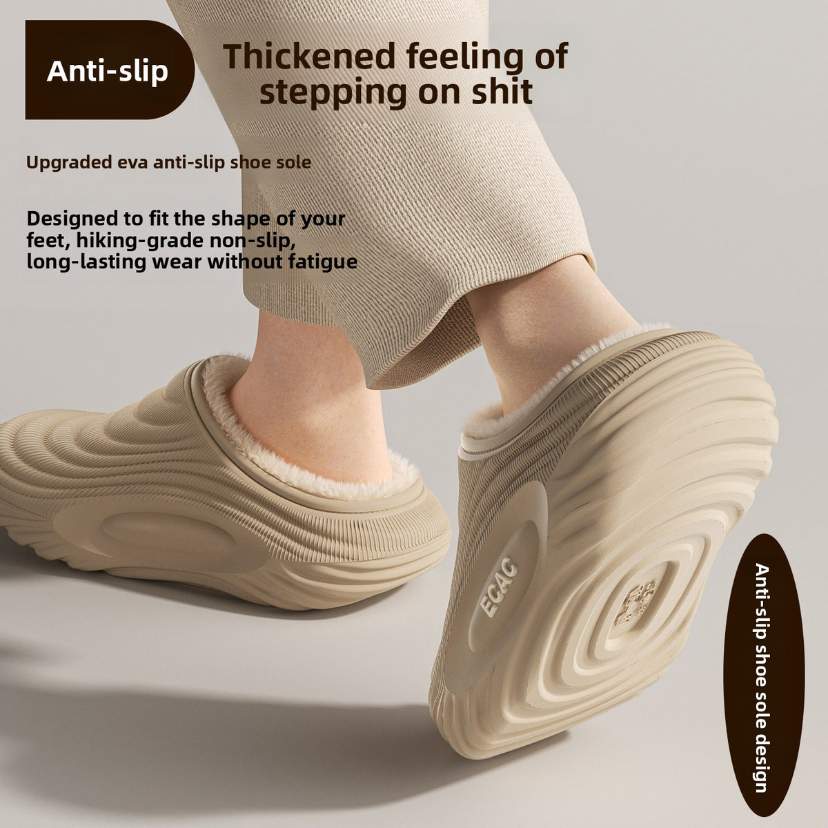 Women's Fleece-Lined Winter Slippers | Warm EVA House Shoes