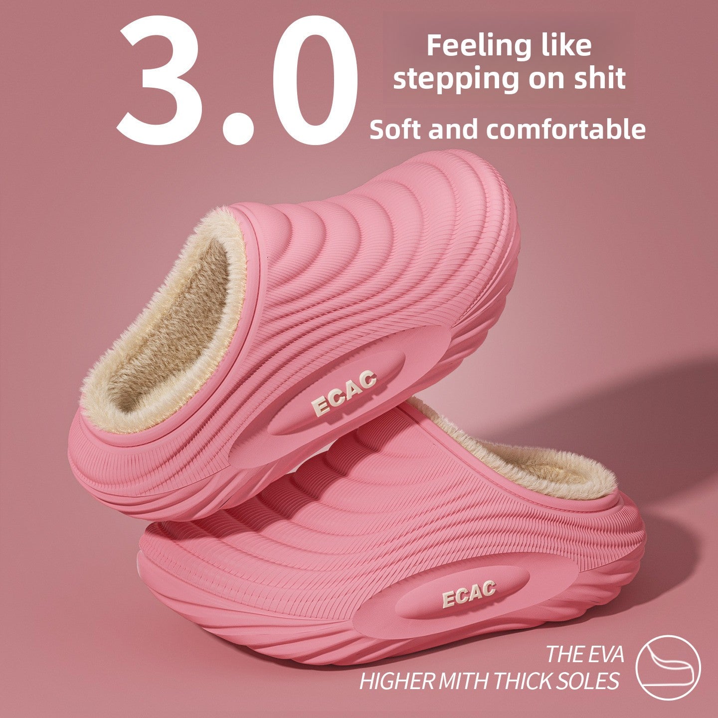 Women's Fleece-Lined Winter Slippers | Warm EVA House Shoes