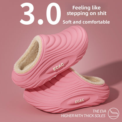 Women's Fleece-Lined Winter Slippers | Warm EVA House Shoes