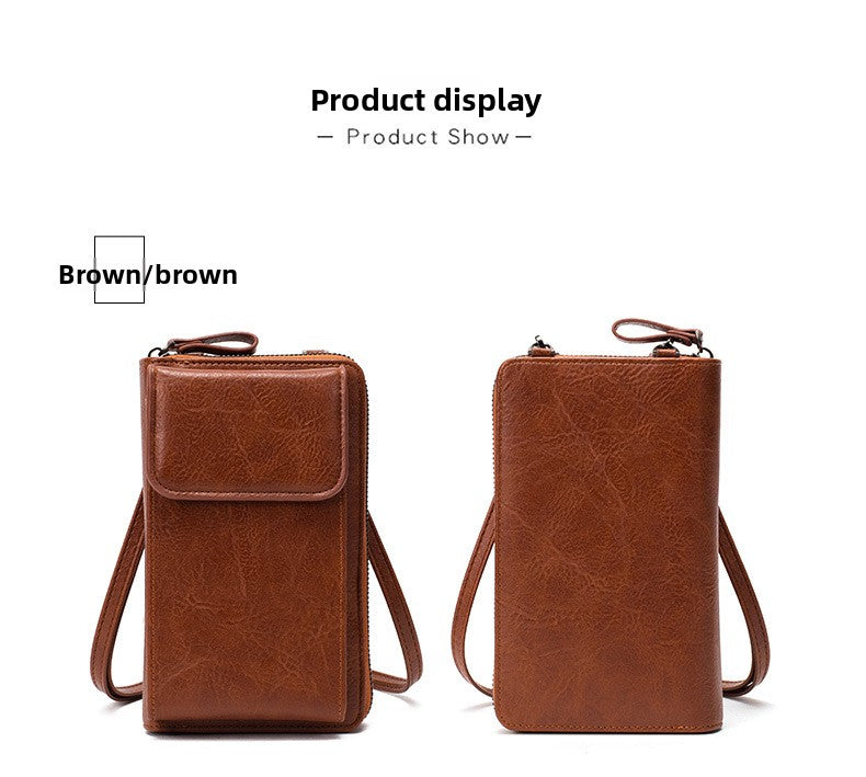 Women's Retro Mini PU Leather Crossbody Bag | Compact Bucket Shoulder Purse
