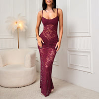Women's Floral Lace Bodycon Midi Dress | Sleeveless Party Dress