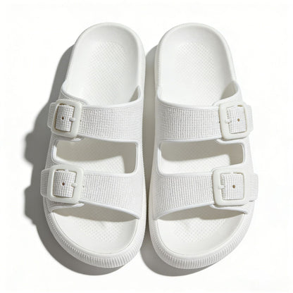 Women's Double Buckle EVA Cloud Slides | Thick Cushion Sandals
