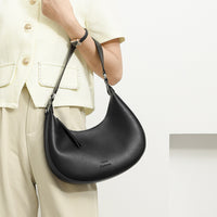 Women's Crescent Moon PU Leather Shoulder Bag | Compact Crossbody Handbag