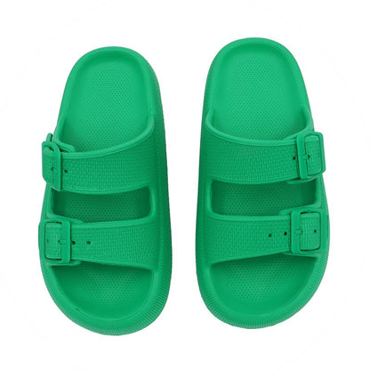 Women's Double Buckle EVA Cloud Slides | Thick Cushion Sandals