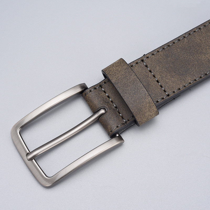 Men's PU Leather Pin Buckle Belt | Vintage Alloy Casual Business Waist Belt