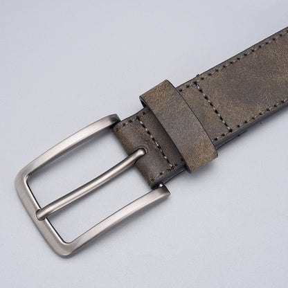 Men's PU Leather Pin Buckle Belt | Vintage Alloy Casual Business Waist Belt