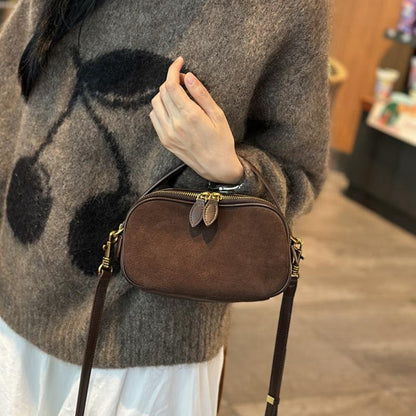 Women's Retro Mini Crossbody Bag | Compact Cylinder Purse