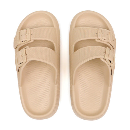 Women's Double Buckle EVA Cloud Slides | Thick Cushion Sandals